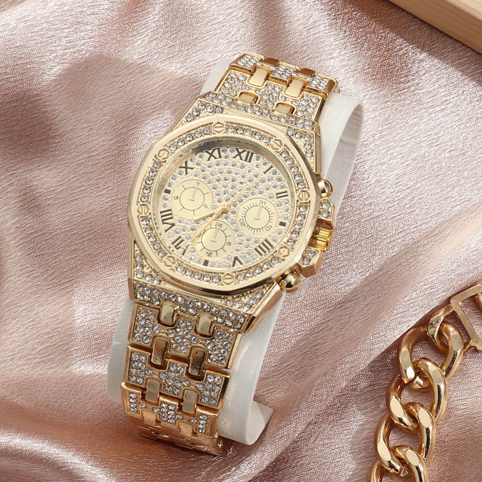 Men's Diamond Large Dial Quartz Watch - Stylish, Lightweight Design 2025 - Buy Center