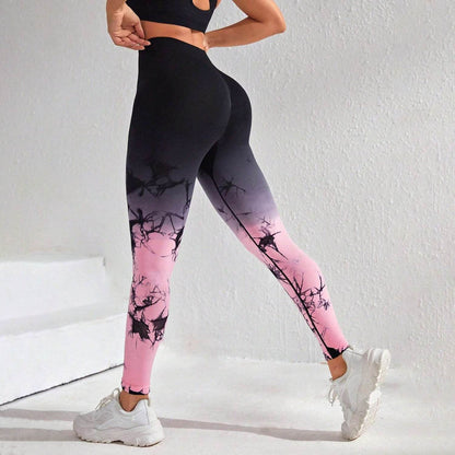 Gradient Tie-Dye Yoga Trousers for Women - Stylish Fitness Pants in Colors - Buy Center