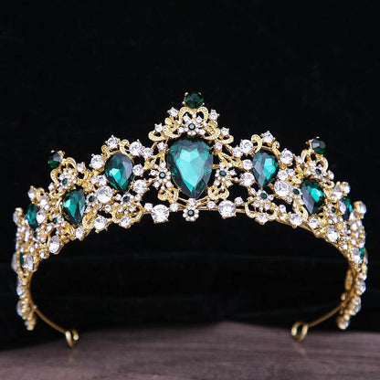 Baroque Rhinestone Crystal Bridal Crown - Elegant Wedding Hair Jewelry - Buy Center