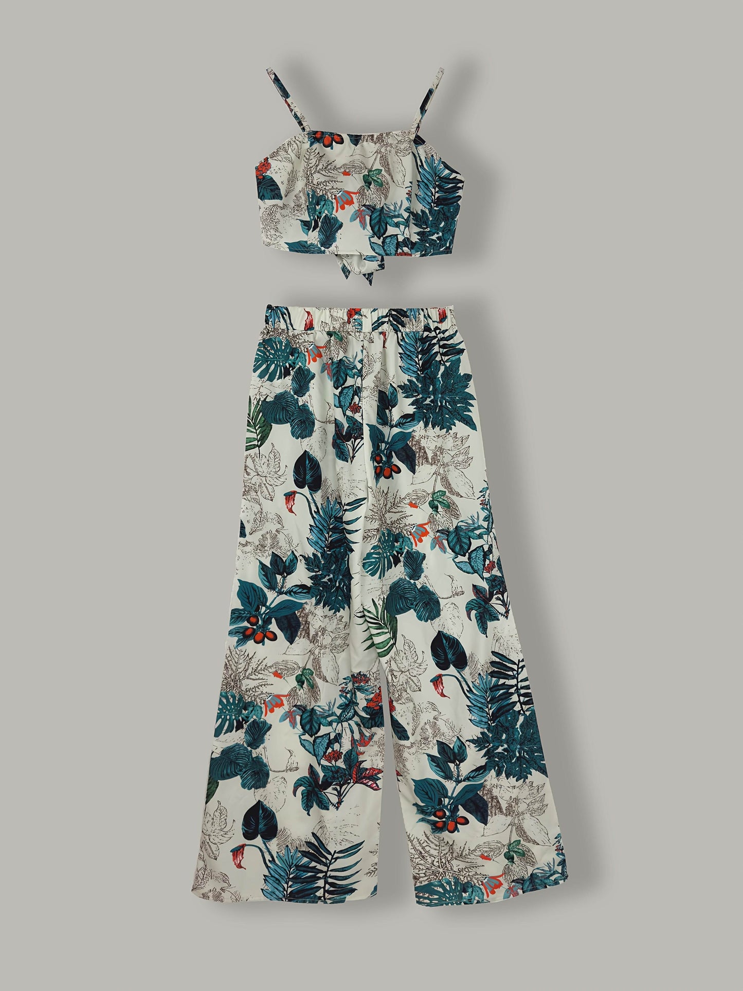 Tropical Print Camisole Set - Elegant Wide-Leg Pants for Summer - Buy Center