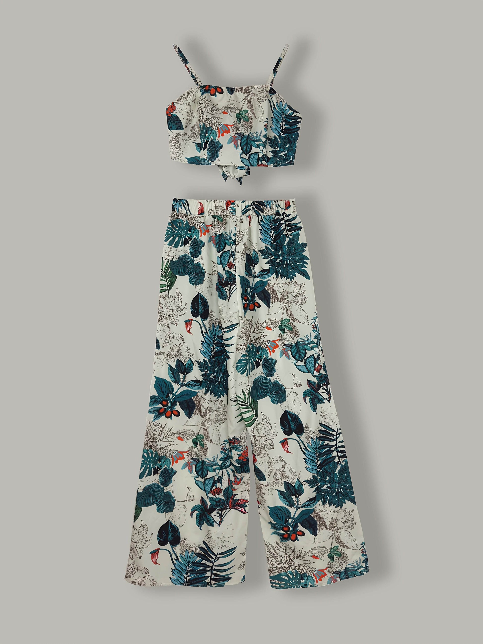 Tropical Print Camisole Set - Elegant Wide-Leg Pants for Summer - Buy Center