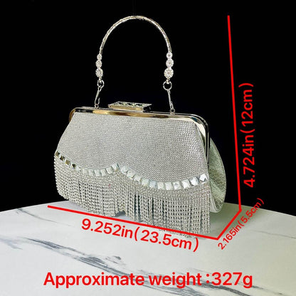 New Tassel Evening Bag - KTV Princess Crossbody with Diamonds & Chain Strap - Buy Center