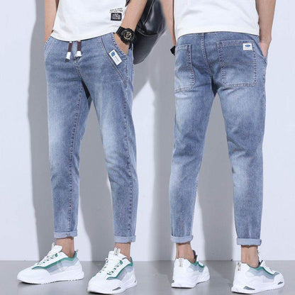 Stretch Denim Casual Men's Trousers - Lightweight & Mid Waist Design - Buy Center