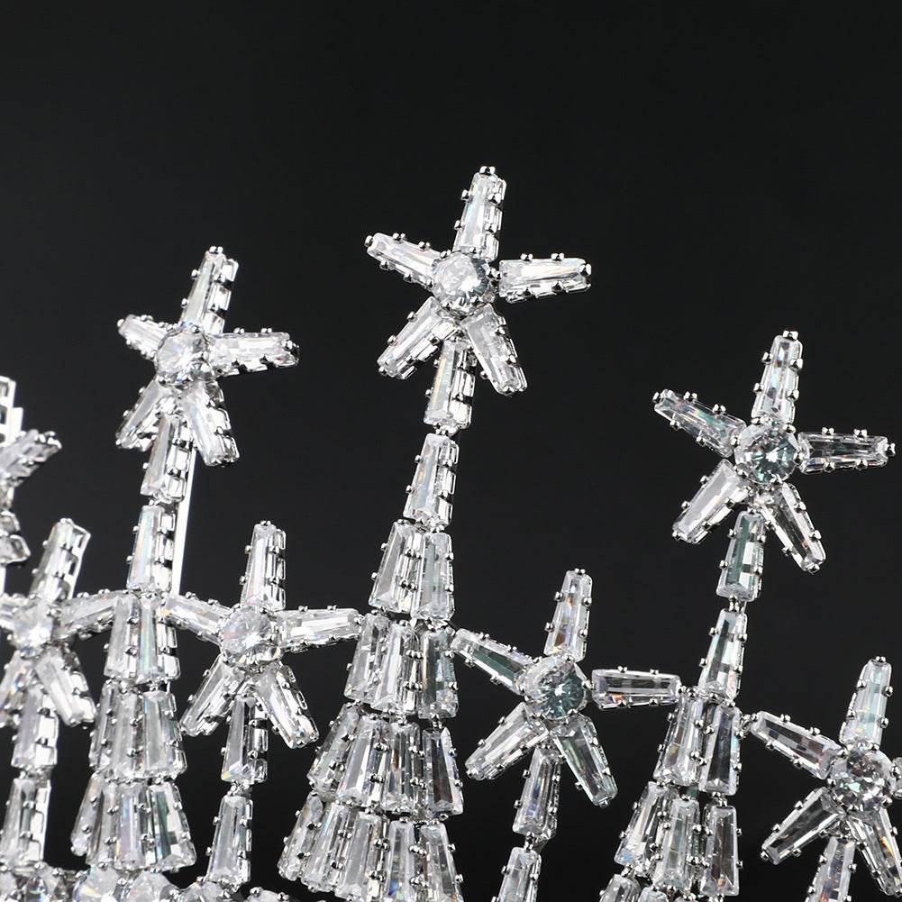 Elegant Zircon Bridal Crown - Luxury Wedding Hair Jewelry, 2025 Style - Buy Center