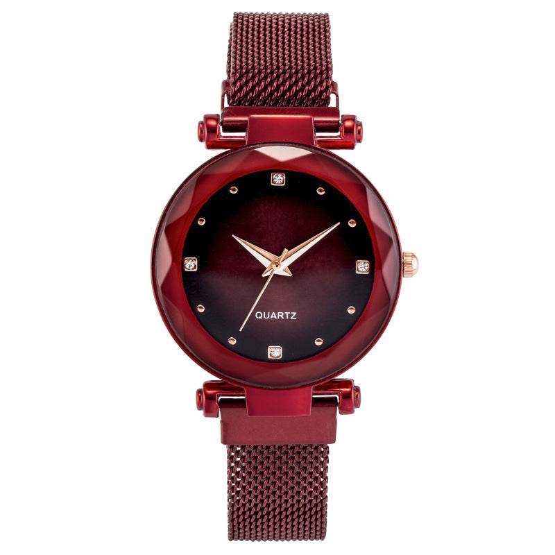 Women's Starry Quartz Watch - Sleek 8mm Lazy Magnet Strap, Stylish Design - Buy Center
