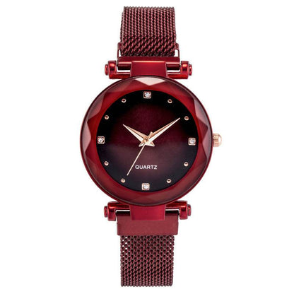 Women's Starry Quartz Watch - Sleek 8mm Lazy Magnet Strap, Stylish Design - Buy Center