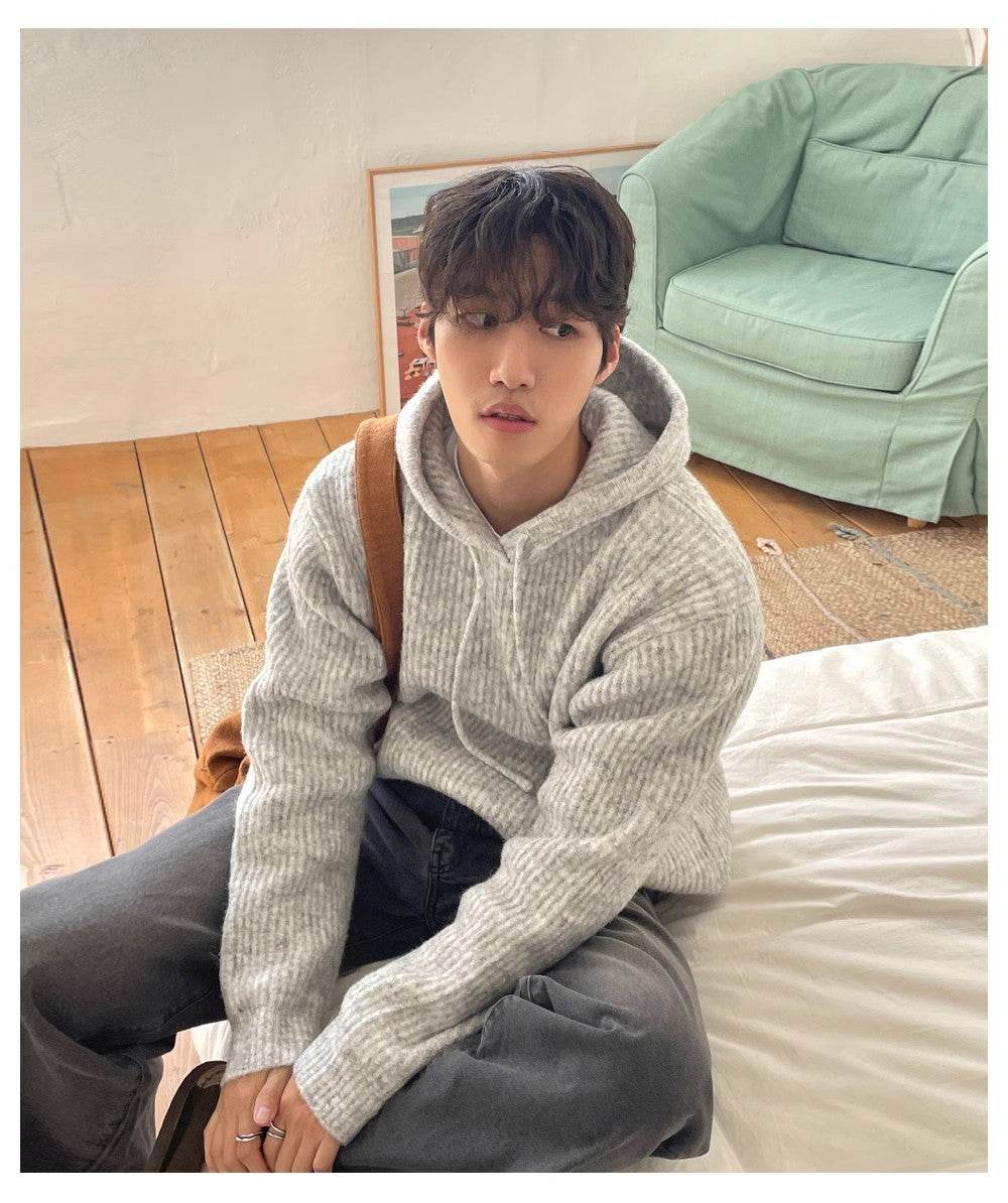 Slouchy Thick Fluffy Sweater Jacket - Korean Style for Men 2025 - Buy Center