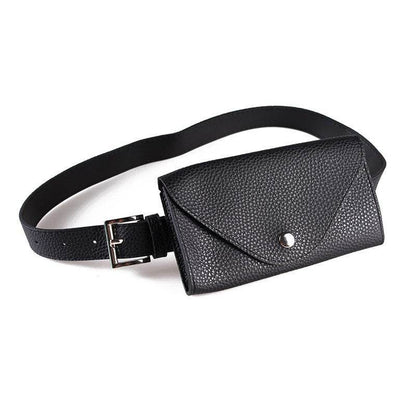 Litchi Pattern Mobile Phone Waist Bag - Stylish Imitation Leather Belt Bag - Buy Center