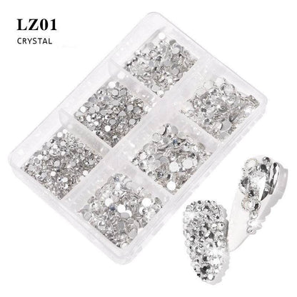 Nail Art Flat Rhinestone Set - Mixed Color Glitters for Stunning Manicures - Buy Center