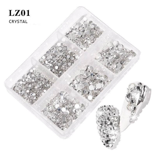 Nail Art Flat Rhinestone Set - Mixed Color Glitters for Stunning Manicures - Buy Center