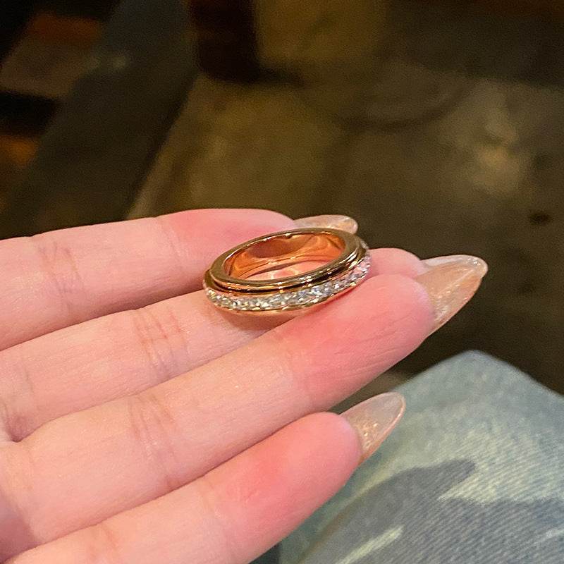 Starry Ring for Women - Luxury Rotatable Titanium Steel in Silver & Gold - Buy Center