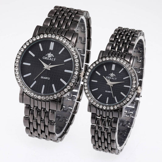 Casual Quartz Watches for Men & Women - Stylish Steel Strap with Diamonds - Buy Center
