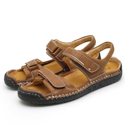 Trendy Men's Casual Leather Sandals - Comfortable PU & Durable Rubber Sole - Buy Center