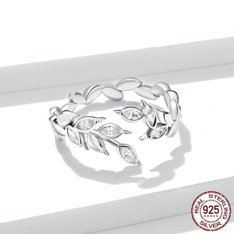 Buycenter Shining Wheat Open Ring - Adjustable S925 Sterling Silver Design - Buy Center