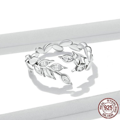 Buycenter Shining Wheat Open Ring - Adjustable S925 Sterling Silver Design - Buy Center