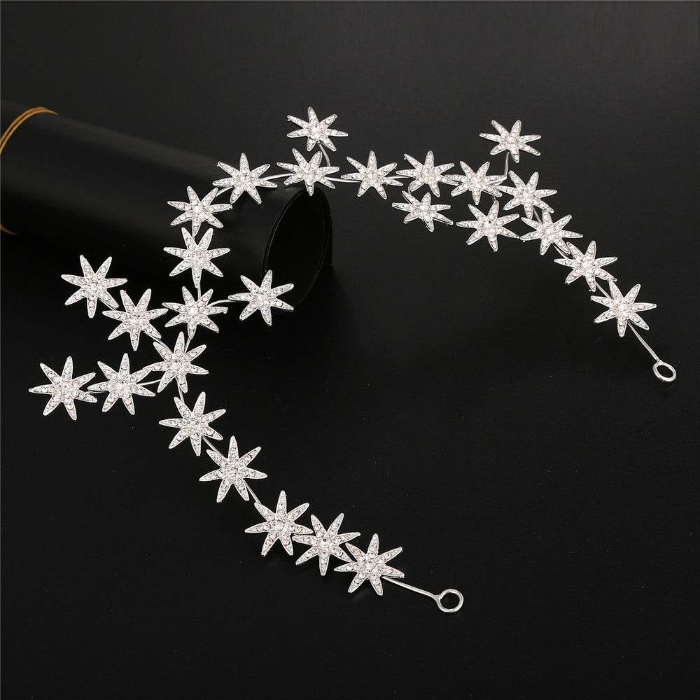 High-End Rhinestone Star Hair Accessories - Elegant Bridal Headdress 2025 - Buy Center