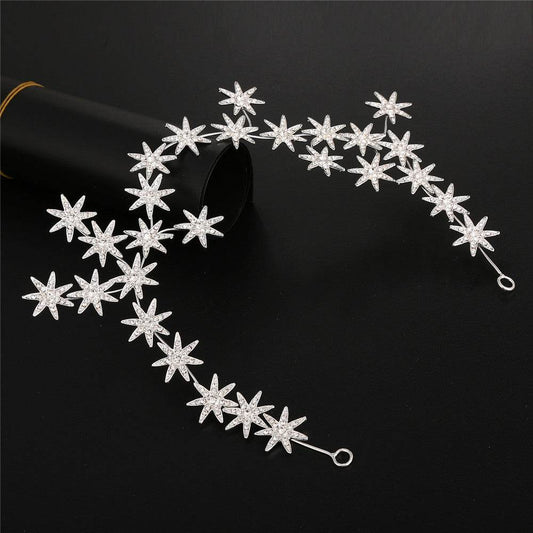 High-End Rhinestone Star Hair Accessories - Elegant Bridal Headdress 2025 - Buy Center
