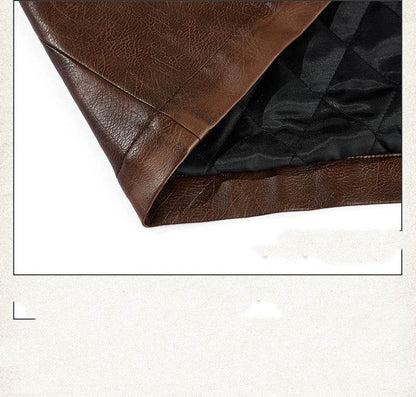 Stylish PU Leather Mid-Length Trench Coat for Men & Women - Black & Brown - Buy Center