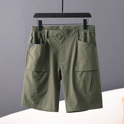 Summer Men's Cargo Shorts - Multi-Pocket Style in Navy, Khaki, Army Green - Buy Center