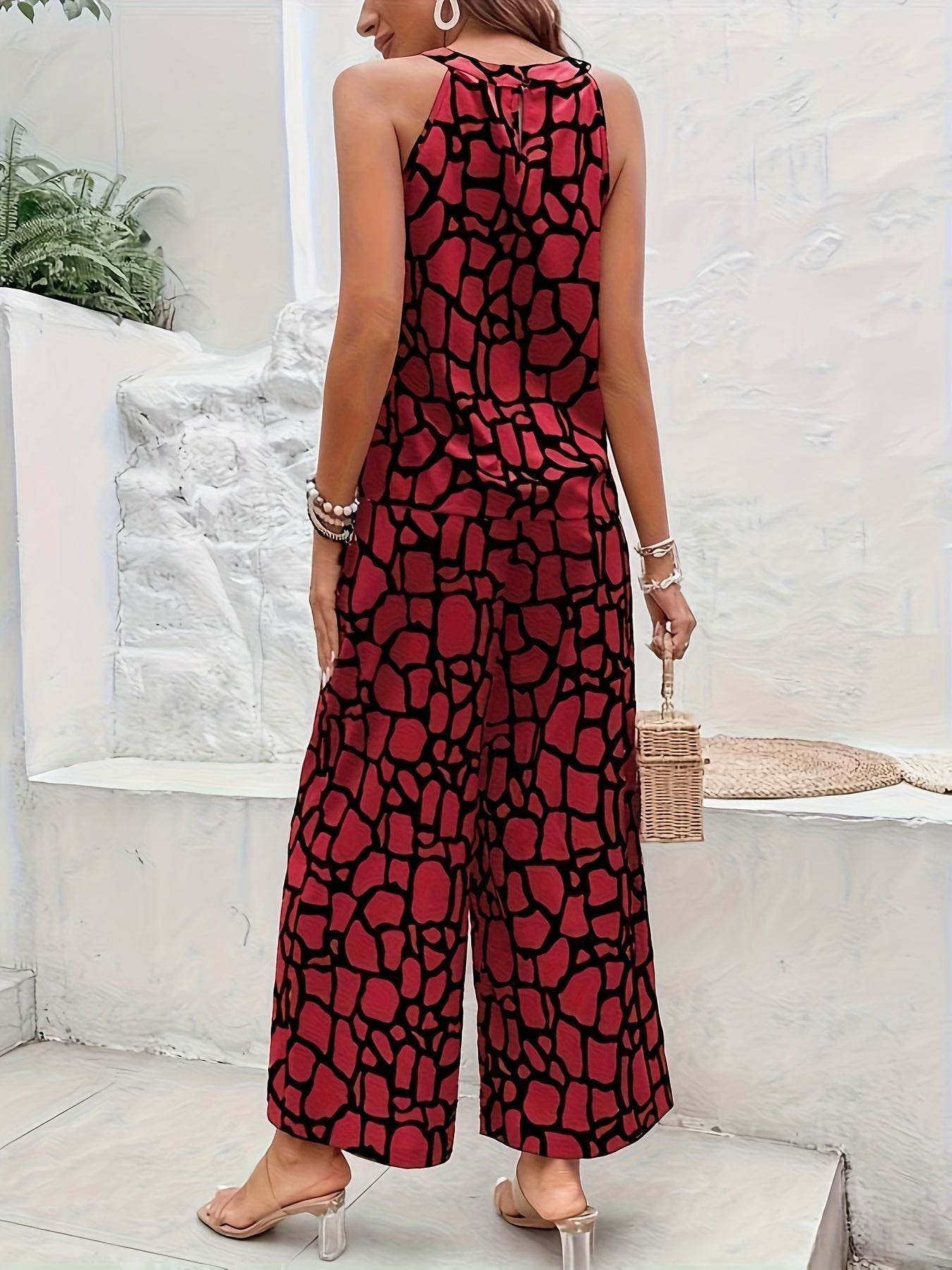 Elegant Burgundy Halter Neck Outfit - Perfect for Spring & Fall - Buy Center