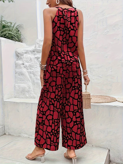 Elegant Burgundy Halter Neck Outfit - Perfect for Spring & Fall - Buy Center