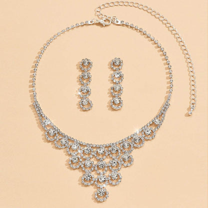 Women's Rhinestone Necklace & Earrings Set - Elegant Marine Life Design - Buy Center