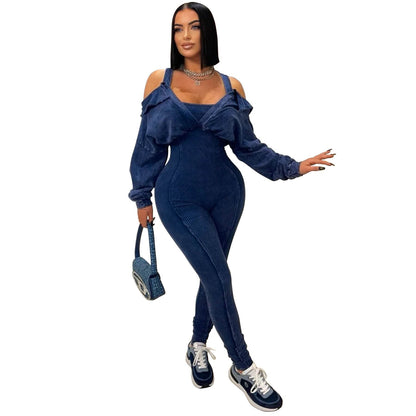 European American Fashion Women's Jumpsuit - Long Sleeve, High Waist Style - Buy Center