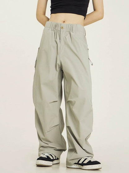 Vintage Pleated Cargo Pants for Men - Stylish Casual Comfort in Grey & Khaki - Buy Center