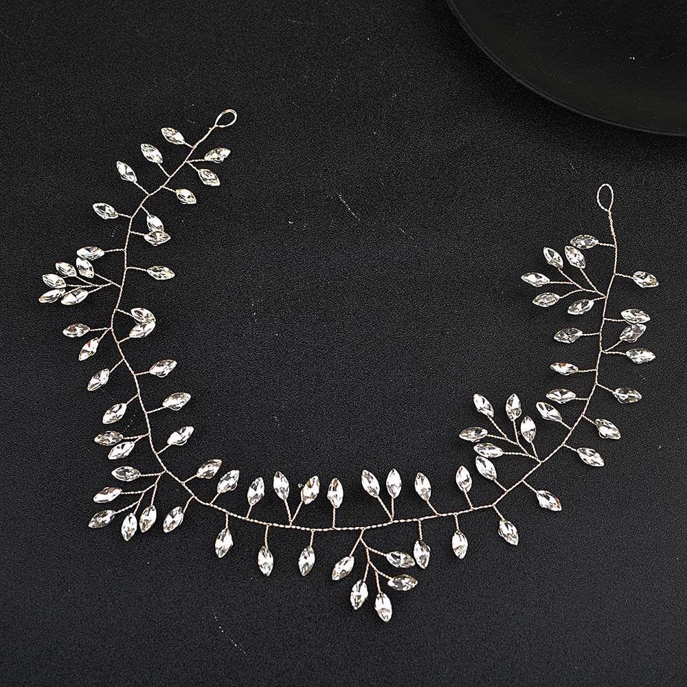 Horse Eye Silver Flexible Chain Headband - Elegant Wedding Hair Jewelry - Buy Center