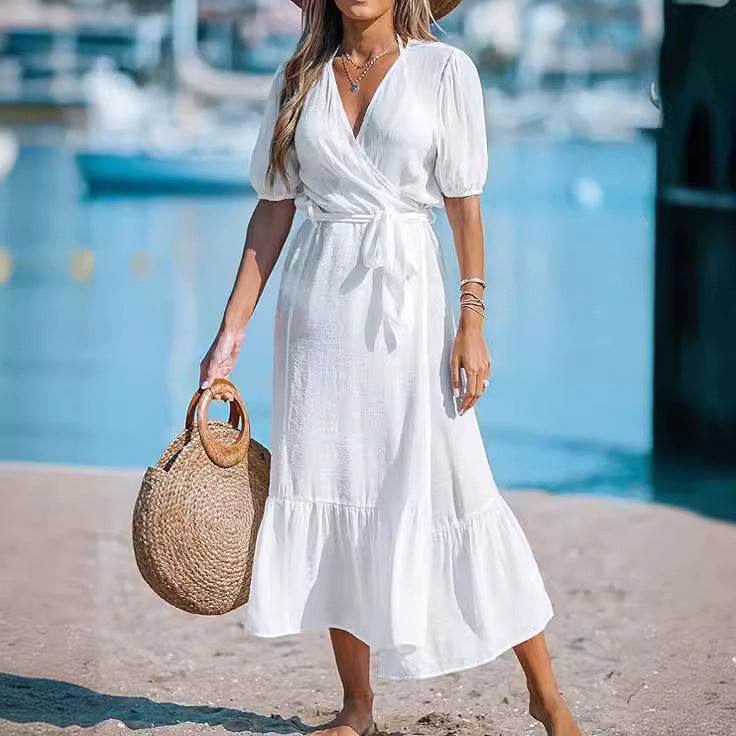 Elegant Tencel Slub Cotton Long Cardigan - Ruffled Kimono Blouse 2025 - Buy Center