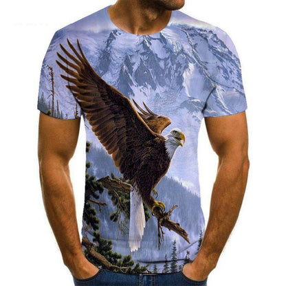 Trendy 3D Animal Print T-Shirt for Men - Short Sleeve, Round Neck Style - Buy Center