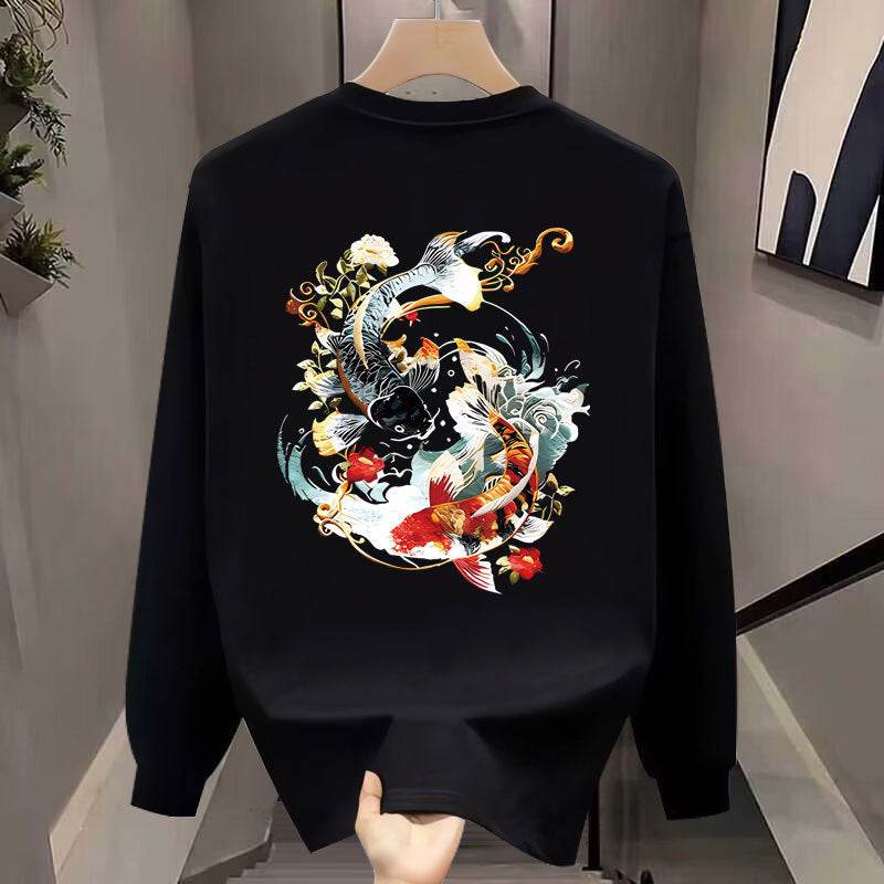 Buycenter Men's Trendy Cotton Long Sleeve T-shirt - Cartoon Design - Buy Center