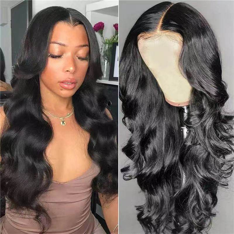 European & American Lace Wig - Long Curly Hair with Chic Middle Bangs - Buy Center