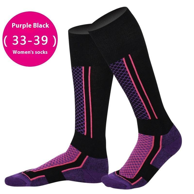 Thick Warm Athletic Socks - High Cylinder Striped Design for Comfort - Buy Center
