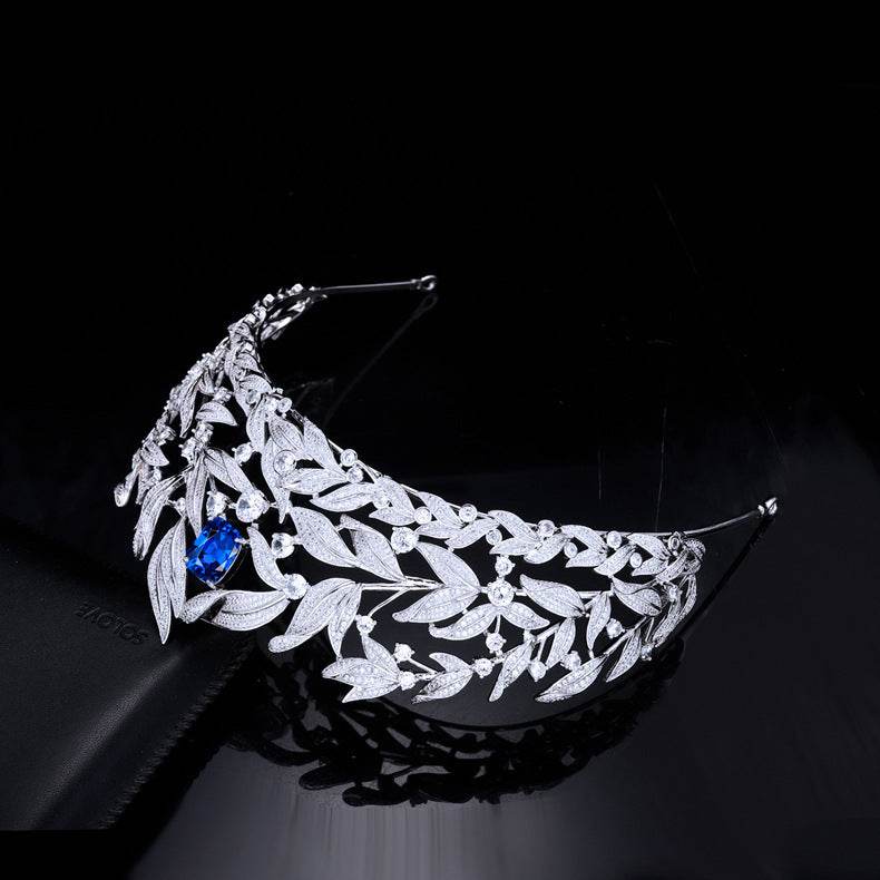Sapphire Crown Copper Headdress - AAA Zircon Bridal Jewelry Set 2025 - Buy Center