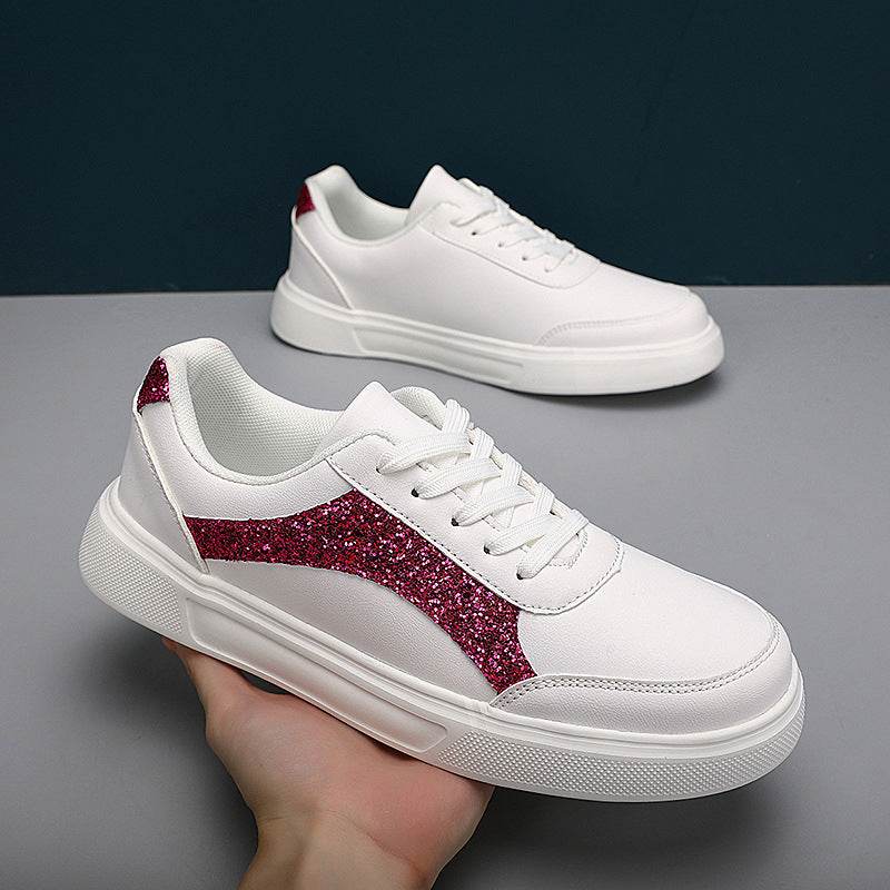 Stylish White Casual Vulcanize Shoes - Comfortable Lace-Up Sneakers - Buy Center