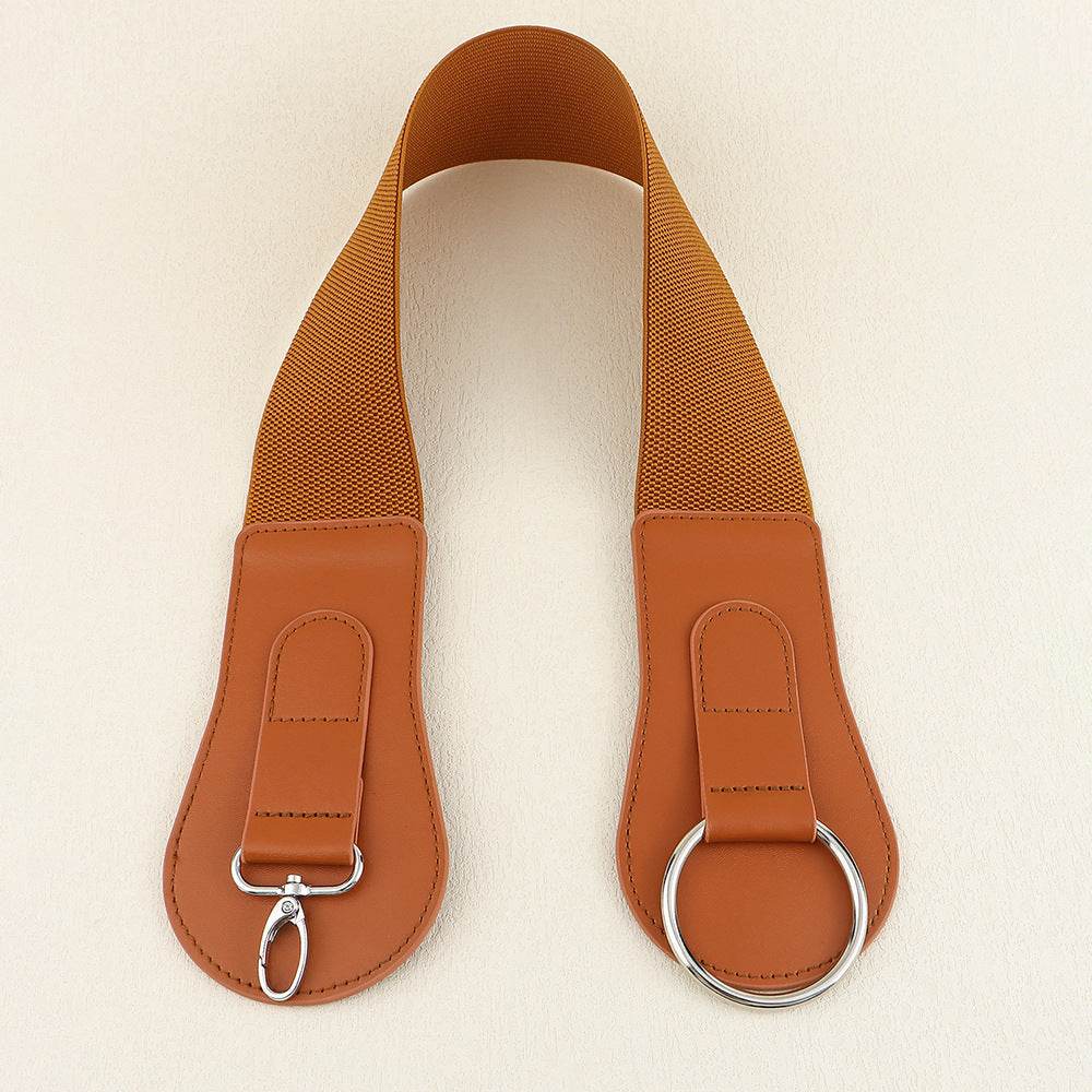 Women's PU Leather Wide Belt - Chic Design with Gold Buckle for 2025 - Buy Center