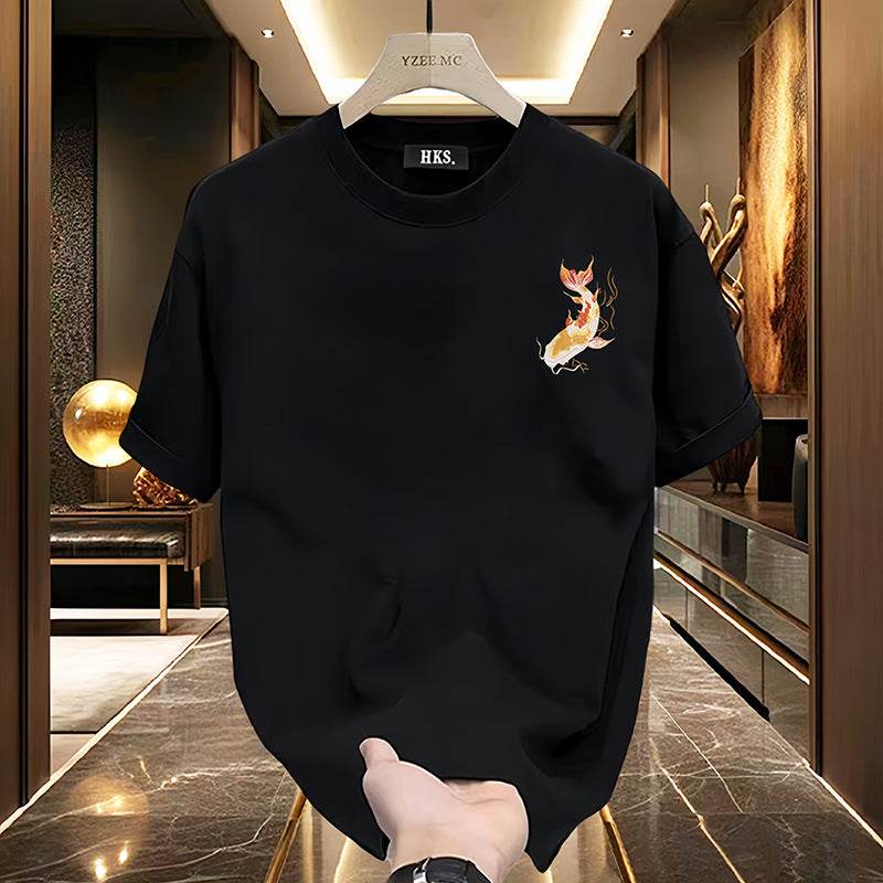 Buycenter Men's Cartoon Print T-Shirt - Versatile Round Neck Top - Buy Center