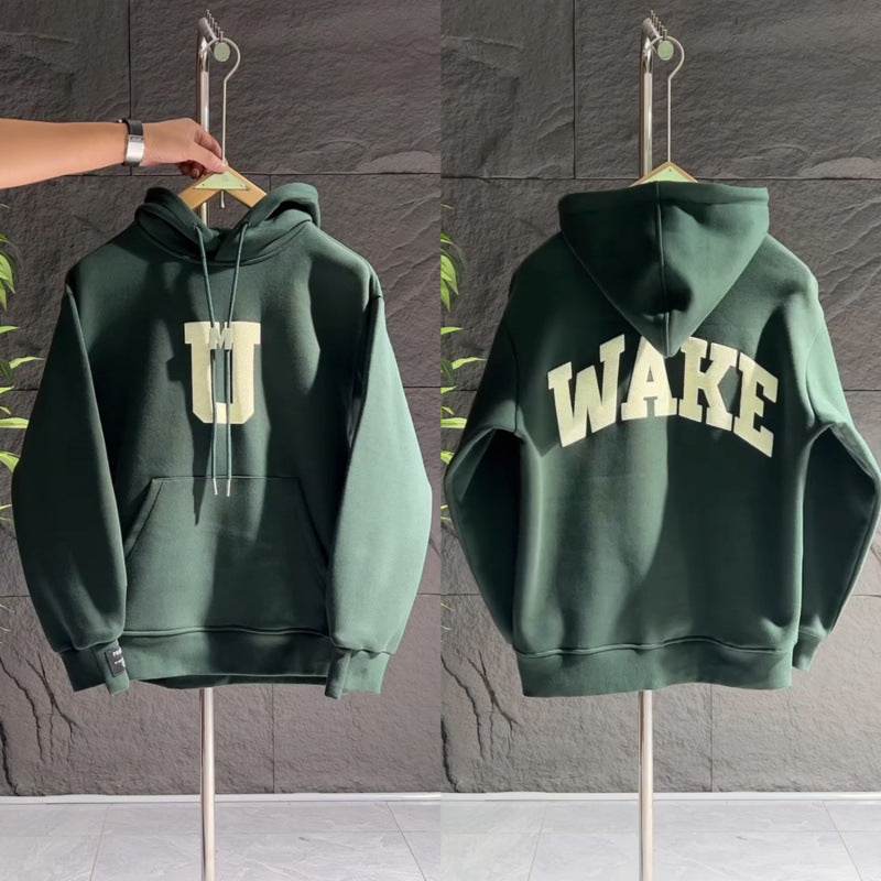 Buycenter Hooded Casual Top - All-Match Letters, Fleece-Lined Comfort - Buy Center