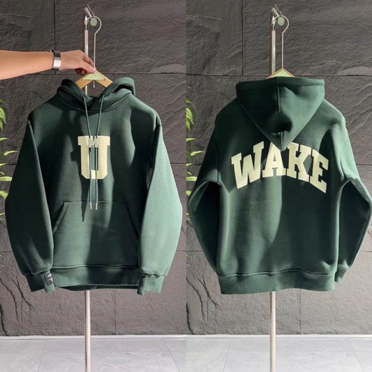 Buycenter Hooded Casual Top - All-Match Letters, Fleece-Lined Comfort - Buy Center