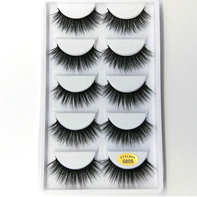 Luxurious 3D Mink Hair False Eyelashes - 5 Pairs for Stunning Volume - Buy Center