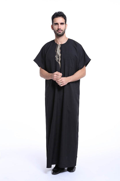 Elegant Arab Male Robe - Stylish Hemp Blend with Exquisite Embroidery - Buy Center