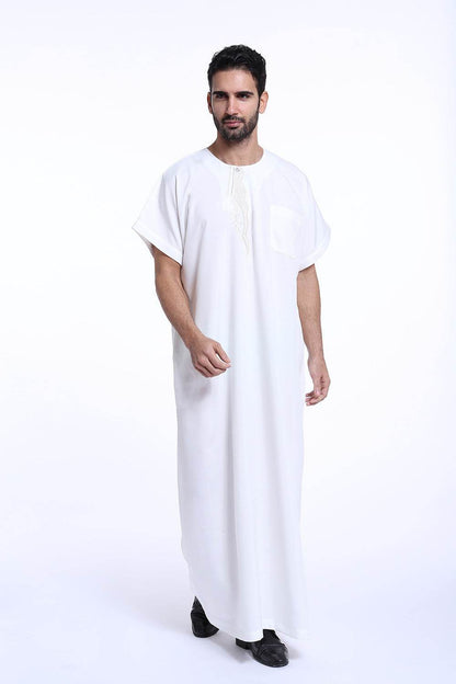 Elegant Arab Male Robe - Stylish Hemp Blend with Exquisite Embroidery - Buy Center