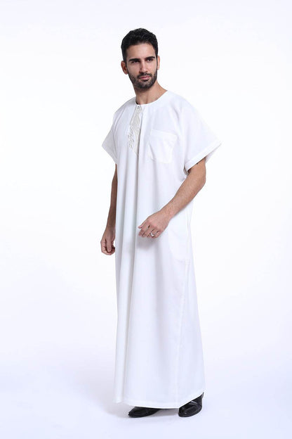 Elegant Arab Male Robe - Stylish Hemp Blend with Exquisite Embroidery - Buy Center