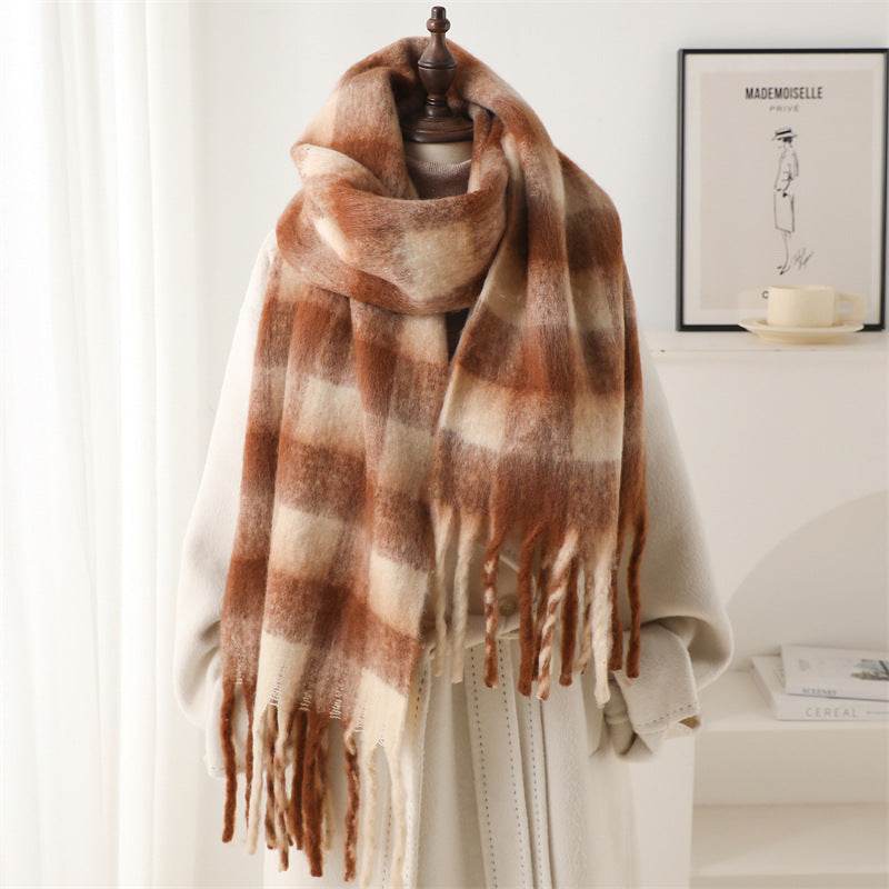Warm Plaid Winter Scarf for Men & Women - Stylish Knitted Accessory - Buy Center