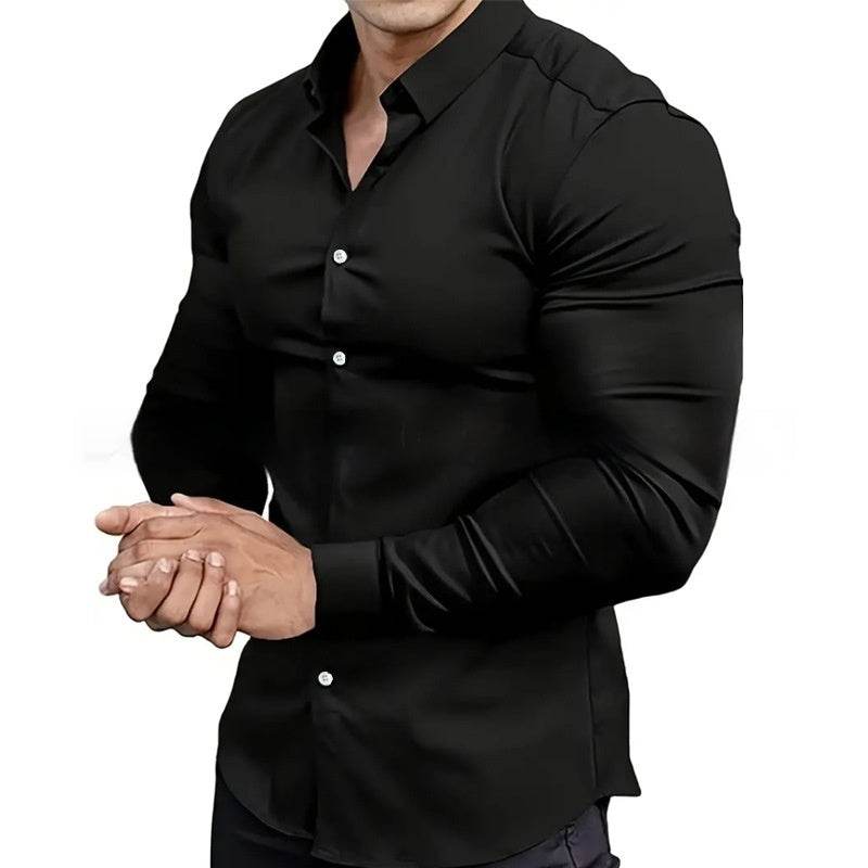 Men's Non-Ironing Casual Shirt - Anti-Wrinkle, Four-Sided Stretch Fabric - Buy Center