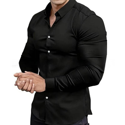 Men's Non-Ironing Casual Shirt - Anti-Wrinkle, Four-Sided Stretch Fabric - Buy Center