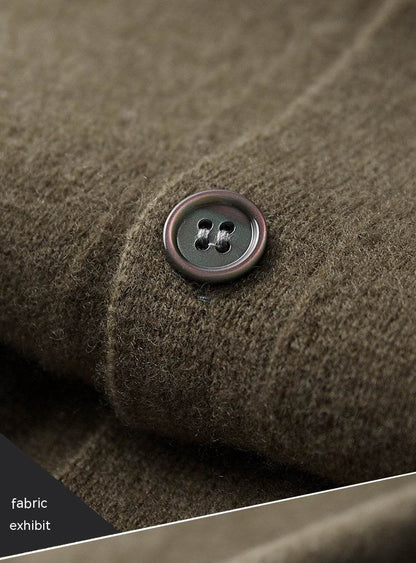 Buycenter Men's Wool Cardigan - Solid Color Thick Coat for Autumn Winter - Buy Center
