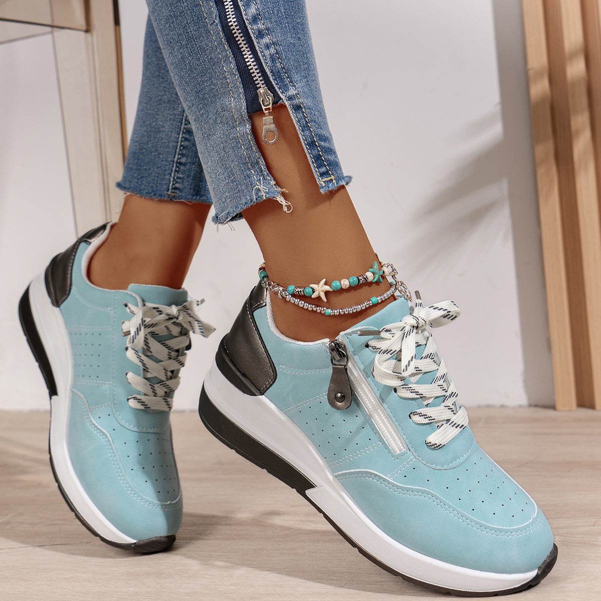 Casual Plus Size Sneakers for Women - Stylish Low Top All-Matching Shoes - Buy Center