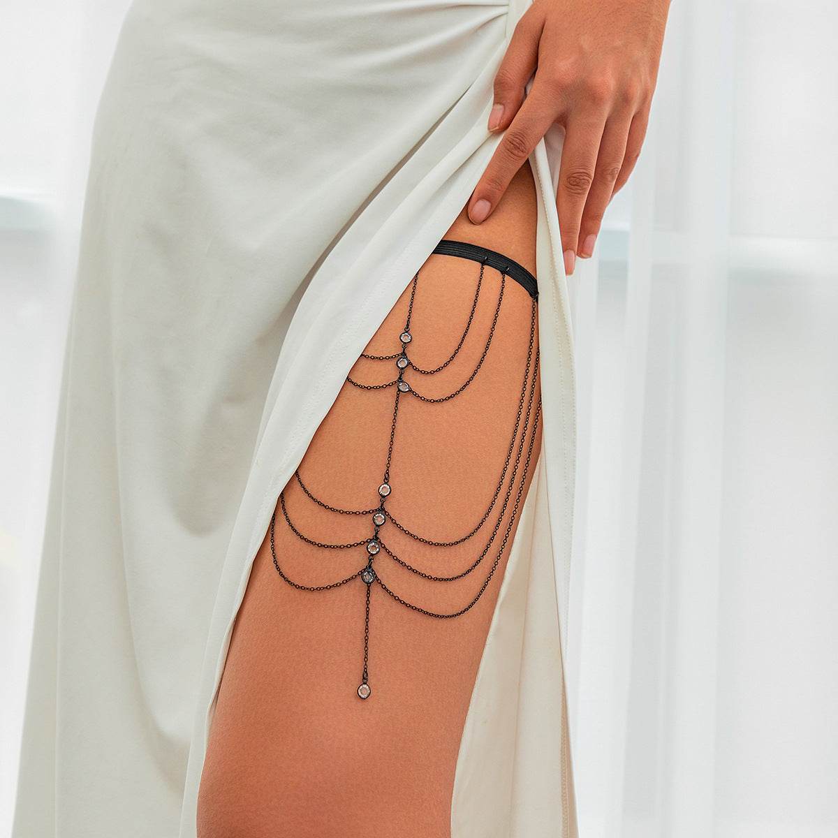 Multi-Layer Chain Star Thigh Ring - Stylish Body Jewelry for Trendsetters - Buy Center